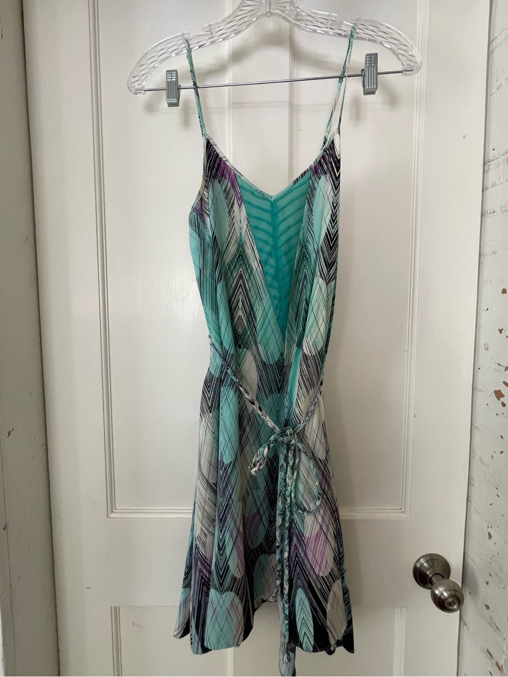charlie jade Teal and Purple Patterned Lined Top